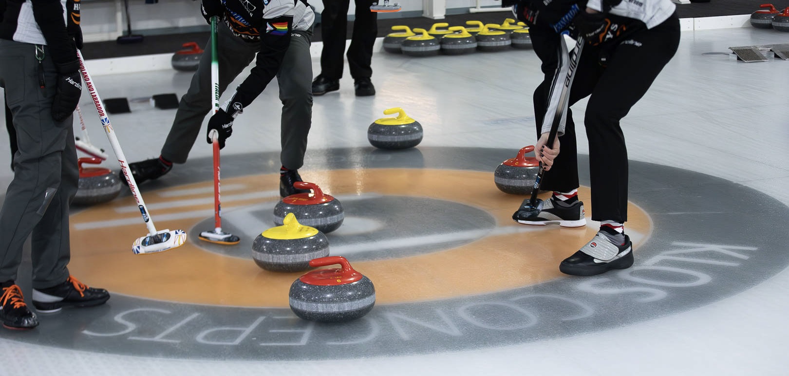 A Riverdale curling team on the ice