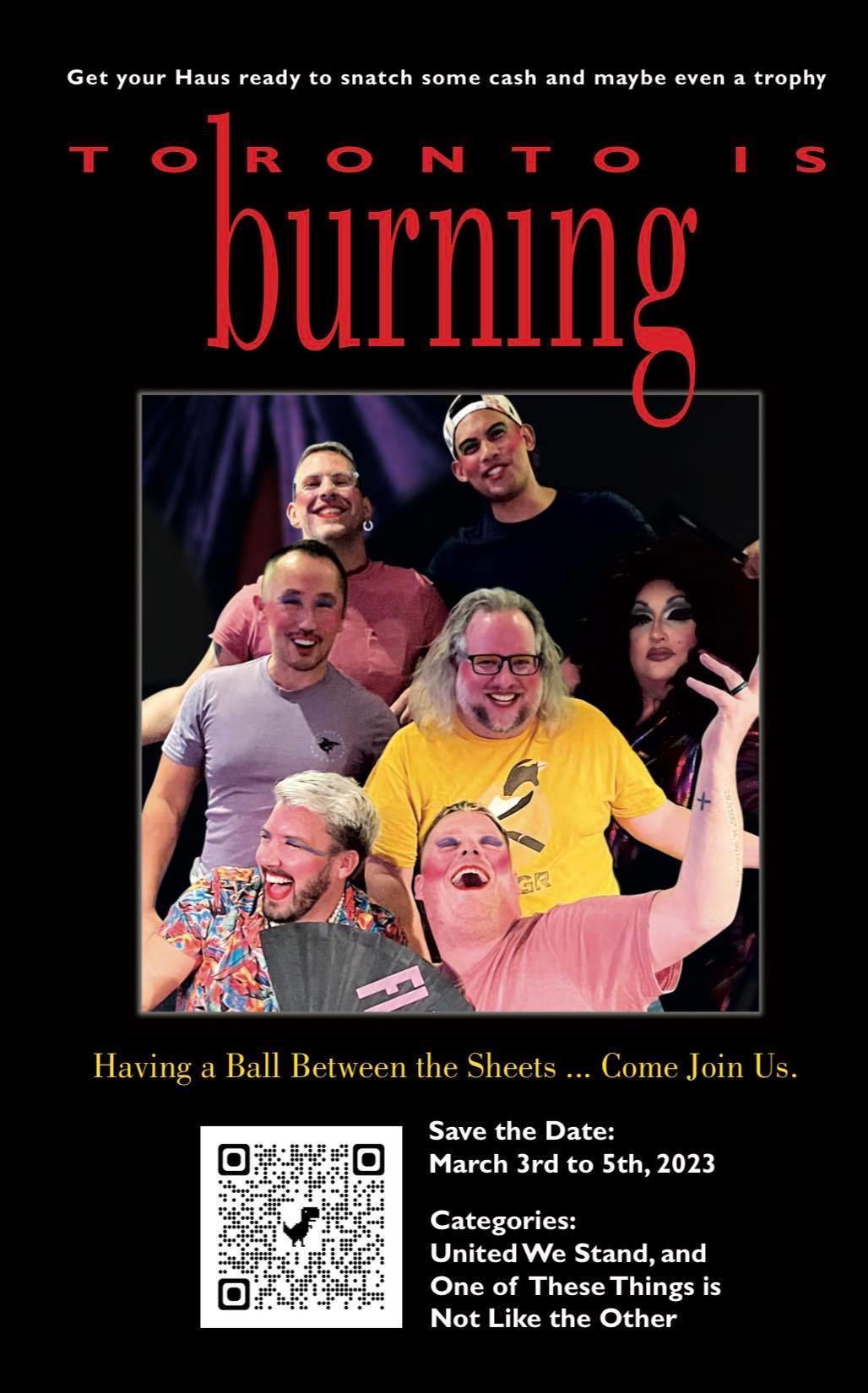 Event poster for the 2023 Bonspiel, modeled after the poster for the film Paris is Burning