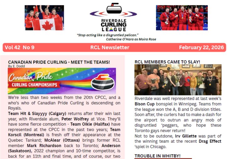Bonspiels basically take over the newsletter this time of year